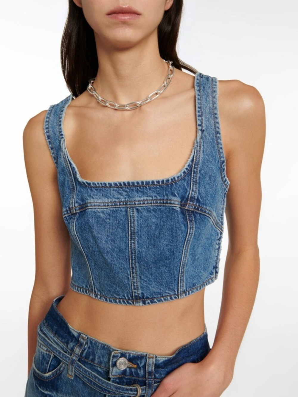 FRAME Denim bustier halter top size small